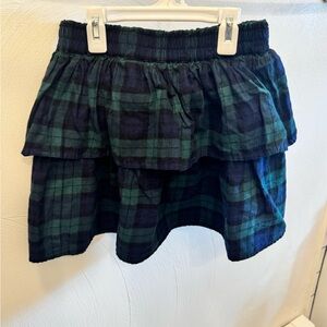Crewcuts Kids Tartan Mini Skirt in Green and Blue